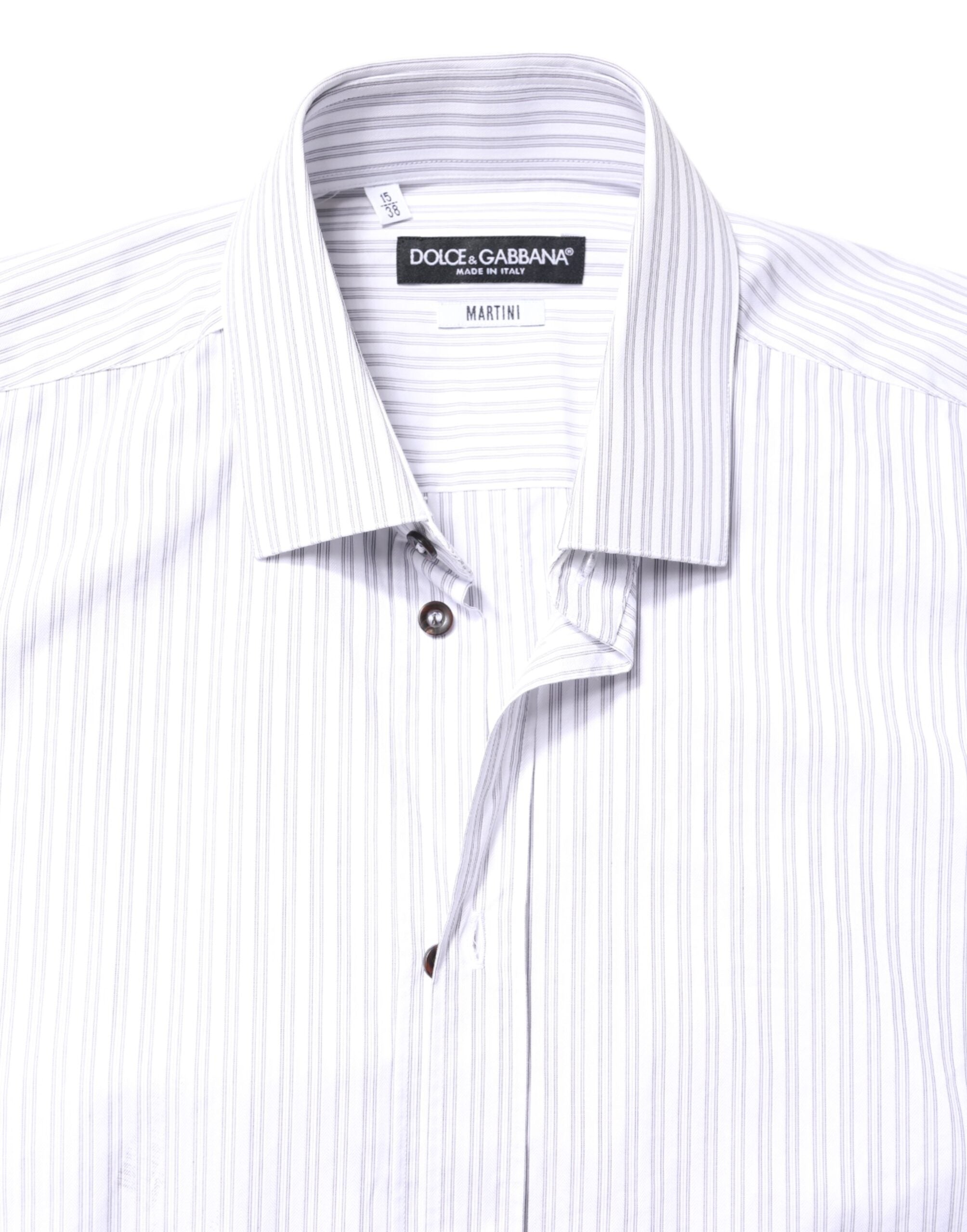 Dolce & Gabbana White striped MARTINI men's cotton shirt